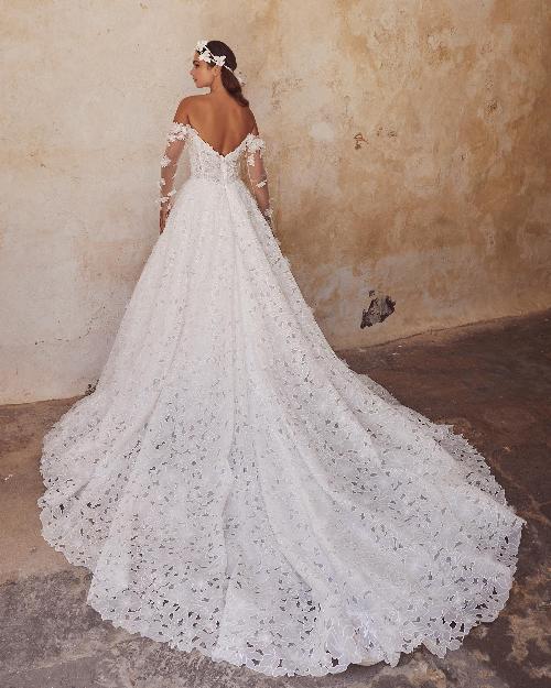 123114 off the shoulder long sleeve wedding dress with ball gown silhouette1